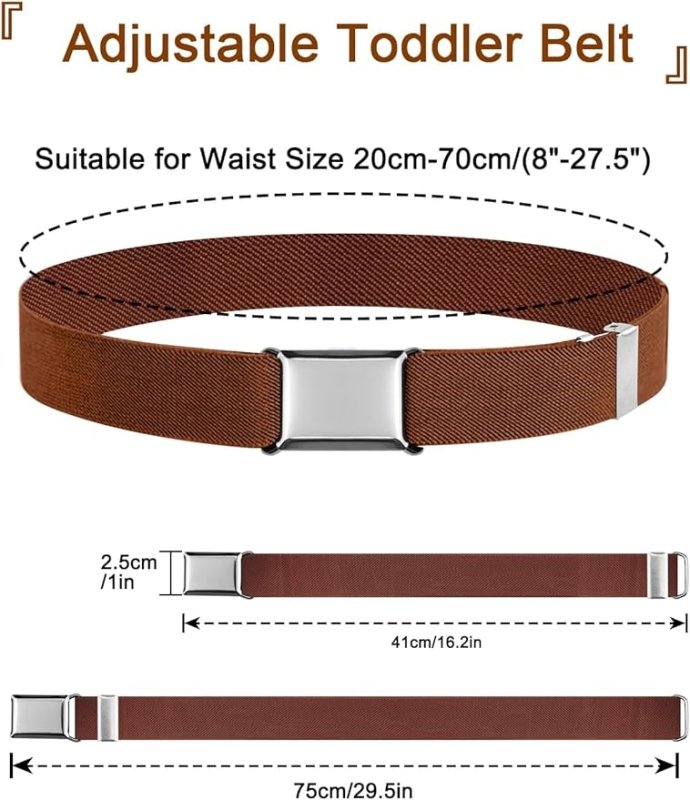 Cokeesun 4‑Pack Elastic Kids Belts – Silver Buckles Secondary image