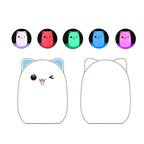 Color Change Cat Shape USB Rechargeable LED Silicone Soft Nightlight (Blue) - British D'sire