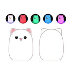 Color Change Cat Shape USB Rechargeable LED Silicone Soft Nightlight (Pink) - British D'sire