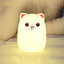 Color Change Cat Shape USB Rechargeable LED Silicone Soft Nightlight (Pink) - British D'sire