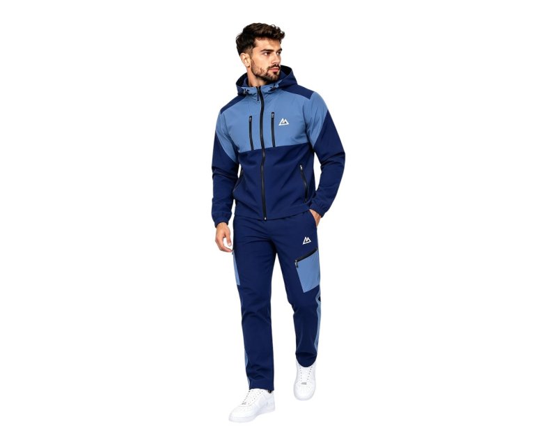 Colour Block Cargo Pant Hooded Tech Tracksuit - Tracksuit - British D'sire