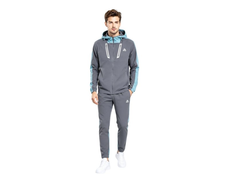 Colour Block Full Zip Hooded Tech Tracksuit - Tracksuit - British D'sire Main image
