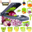 Connoisseur 16 - in - 1 Vegetable Chopper with 1.2L Container & Draining Basket | Multifunctional Mandoline Slicer for Veggies, Onions, Garlic, Potatoes & Salads | Grey Kitchen Tool for Convenient Food Prep & Precision Cutting - Vegetable Chopper - British D'sire