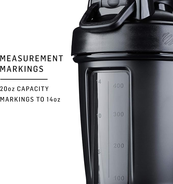 Connoisseur BlenderBottle Classic V2 Shaker Bottle – 590ml Black | Stainless Steel Blender Ball for Protein Shakes | Dishwasher Safe, Durable & Leak - Proof Design for Athletes, Fitness Enthusiasts & Active Lifestyles - Shaker Bottle - British D'sire
