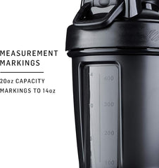 Connoisseur BlenderBottle Classic V2 Shaker Bottle – 590ml Black | Stainless Steel Blender Ball for Protein Shakes | Dishwasher Safe, Durable & Leak - Proof Design for Athletes, Fitness Enthusiasts & Active Lifestyles - Shaker Bottle - British D'sire