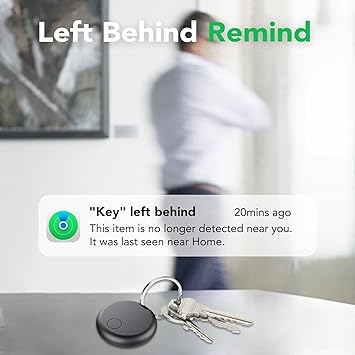 Connoisseur Bluetooth Air Tag Tracker - 4 Pack | Compatible with Apple Find My App (iOS Only) | Replaceable Battery | IP67 Waterproof Item Finder for Luggage, Bags, Wallets, Keys, Backpacks, Cars | Durable and Compact Design for Everyday Use | Black - Bluetooth Air Tag Tracker - British D'sire