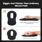 Connoisseur EooCoo Ergonomic Mouse Pad Wrist Support – 12x8 Inch Black | Pain Relief Mousepad with Memory Foam & Massage Design | Non - Slip Silicone Base for Comfort & Stability | Ideal for Office, Home, and Gaming Use - Mouse Pad - British D'sire