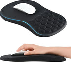 Connoisseur EooCoo Ergonomic Mouse Pad Wrist Support – 12x8 Inch Black | Pain Relief Mousepad with Memory Foam & Massage Design | Non - Slip Silicone Base for Comfort & Stability | Ideal for Office, Home, and Gaming Use - Mouse Pad - British D'sire