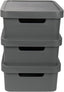 Connoisseur Jolie Max Plastic Storage Boxes – Set of 3, 19L Each | Dark Grey Matte Finish Decorative Organizers with Handles | Stackable & Nestable Space - Saving Design for Home & Office | Durable, Lightweight Storage Solution with Lids - Storage - British D'sire