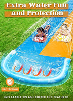 Connoisseur JOYIN 685cm Slip Slide with 2 Bodyboards – Lawn Water Slide with Built - in Sprinkler | Summer Outdoor Fun for Kids & Adults | Durable, Easy - to - Set - Up Backyard Water Toy for Sliding & Splashing Excitement - Lawn Water Slide with Built - in Sprinkler - British D'sire