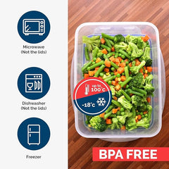 Connoisseur KICHLY Food Storage Containers Set – 12 BPA - Free Kitchen Organizer Containers with Lids | Durable & Stackable Blue Containers for Meal Prep, Pantry Organization & Food Freshness | Perfect for Homes & Offices - Kitchen Storage Set - British D'sire