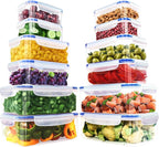 Connoisseur KICHLY Food Storage Containers Set – 12 BPA - Free Kitchen Organizer Containers with Lids | Durable & Stackable Blue Containers for Meal Prep, Pantry Organization & Food Freshness | Perfect for Homes & Offices - Kitchen Storage Set - British D'sire