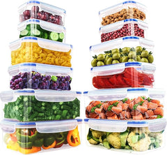Connoisseur KICHLY Food Storage Containers Set – 12 BPA - Free Kitchen Organizer Containers with Lids | Durable & Stackable Blue Containers for Meal Prep, Pantry Organization & Food Freshness | Perfect for Homes & Offices - Kitchen Storage Set - British D'sire