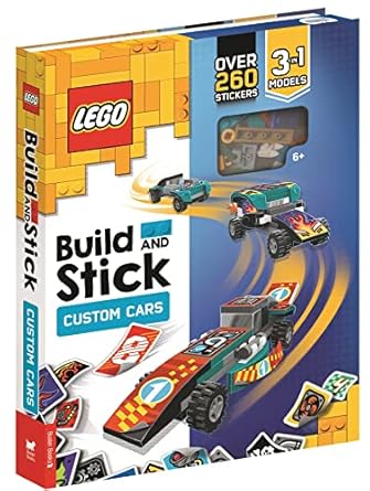Connoisseur LEGO® Build and Stick Activity Box – Custom Cars Kit with LEGO Bricks, Book, and Over 260 Stickers | Hands - On Creative Play for Kids and Hobbyists | Vibrant Designs, Endless Rebuild Options, and Fun Activities for All Ages - LEGO - British D'sire