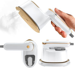 Connoisseur Liebssen 2 - in - 1 Garment Steam Iron – 1100W Portable Mini Steamer | Fast Heat - Up Handheld Clothes Steamer for Wrinkle - Free Fabrics | Lightweight Travel Iron for Home & Travel | Ideal Christmas Gift (White) - Garment Steam Iron - British D'sire