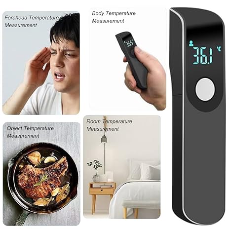 Connoisseur Lvozize No - Touch Forehead Thermometer – Infrared Digital Thermometer for Adults & Kids | ℃/℉ Instant Temperature Reading with Fever Alarm | Hygienic, Accurate, and Easy - to - Use Medical Device (White) - Thermometer - British D'sire