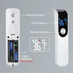 Connoisseur Lvozize No - Touch Forehead Thermometer – Infrared Digital Thermometer for Adults & Kids | ℃/℉ Instant Temperature Reading with Fever Alarm | Hygienic, Accurate, and Easy - to - Use Medical Device (White) - Thermometer - British D'sire