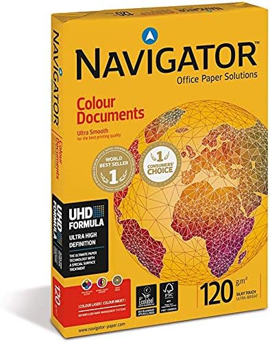 Connoisseur Navigator Ultra Smooth Colour Documents Paper – A4 120gsm, 500 Sheets | Premium Quality Paper for Vibrant Prints & Professional Results | Ideal for Office, Business, and Creative Use | Smooth Finish for Enhanced Print Performance - Paper Colour Documents - British D'sire