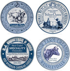 Connoisseur Occasion Set of 4 Vintage British Porcelain Cheese Plates 19cm Gift Boxed, Side Plate, Dish Set for Appetizer Cake Dessert Fruit Tapas - Cheese Plate - British D'sire