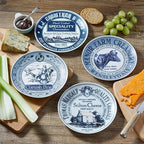 Connoisseur Occasion Set of 4 Vintage British Porcelain Cheese Plates 19cm Gift Boxed, Side Plate, Dish Set for Appetizer Cake Dessert Fruit Tapas - Cheese Plate - British D'sire