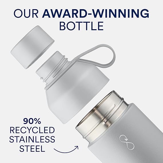 Connoisseur Ocean Bottle Recycled Stainless Steel Bottle – Eco - Friendly & Reusable Water Bottle | Original 500ml, Rock Grey | Durable, Sustainable Design for On - the - Go Hydration | Perfect for All Ages & Active Lifestyles - Water Bottles - British D'sire