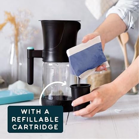 Connoisseur Phox V2 Water Filter Jug – 2.2L Glass Filter Jug with Cartridge | 3 - Month Clean Pack Supply for Purified Drinking Water | Eco - Friendly, Reusable System for Homes & Offices | Promotes Health & Reduces Plastic Waste - Water Filter - British D'sire