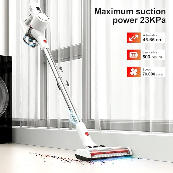 Connoisseur Syntecno Cordless Vacuum Cleaner – Powerful Lightweight Stick Vacuum with Rechargeable Lithium-Ion Battery | Upright & Handheld Electric Broom for Home, Hardwood Floors, Carpets, and Cars Secondary image