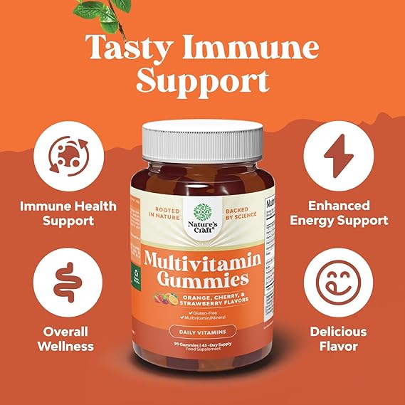 Connoisseur WellnessBites Multivitamin Gummies – 90 Gummies Blend for Adults | Immunity Vitamins & Daily Energy Support for Women & Men | B12, Zinc, D, E, Biotin, Vitamin A & E | Promotes Good Health & Vitality - Multivitamin Gummies - British D'sire Main image