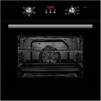 Cookology COF605BK 60cm 65 Litre Capacity, Installed Built In Electric Fan Oven, Integrated Single Fan Oven with Mechanical Dial Timer and Grill - in Black - Installed Ovens - British D'sire