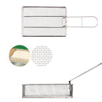 COOL CAMP Camping Stainless Steel Foldable Strainer Frying Basket for Outdoor Cooking, 175 x 120 x 50mm - British D'sire