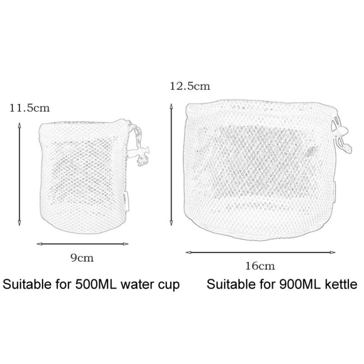 COOL CAMP CF - 3019 Outdoor Camping Sandwich Round Bottom Storage Bag Portable Camping Mug Teapot Tableware Mesh Bag, Specification: Small - British D'sire