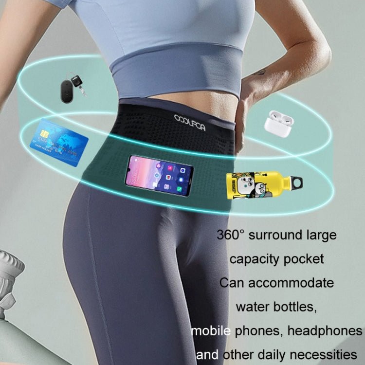COOLFCA Outdoor Fitness Sports Non - slip Breathable Mobile Phone Fanny Pack, Size: 14x30cm(Gray) - British D'sire