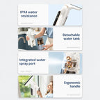 Cordless Electric Window Cleaner With Spray Function, Rechargeable Glass Squeegee Vacuum(White Gold) - British D'sire