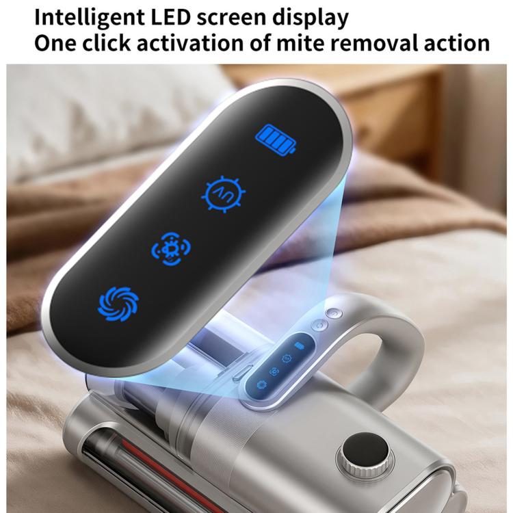 Cordless Mattress Vacuum Cleaner Bed Mite Remover with UV Light & High Frequency Beating(Silver) - British D'sire