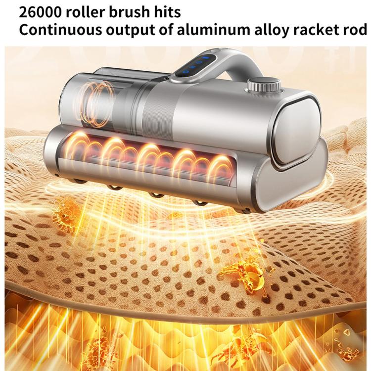 Cordless Mattress Vacuum Cleaner Bed Mite Remover with UV Light & High Frequency Beating(Silver) - British D'sire