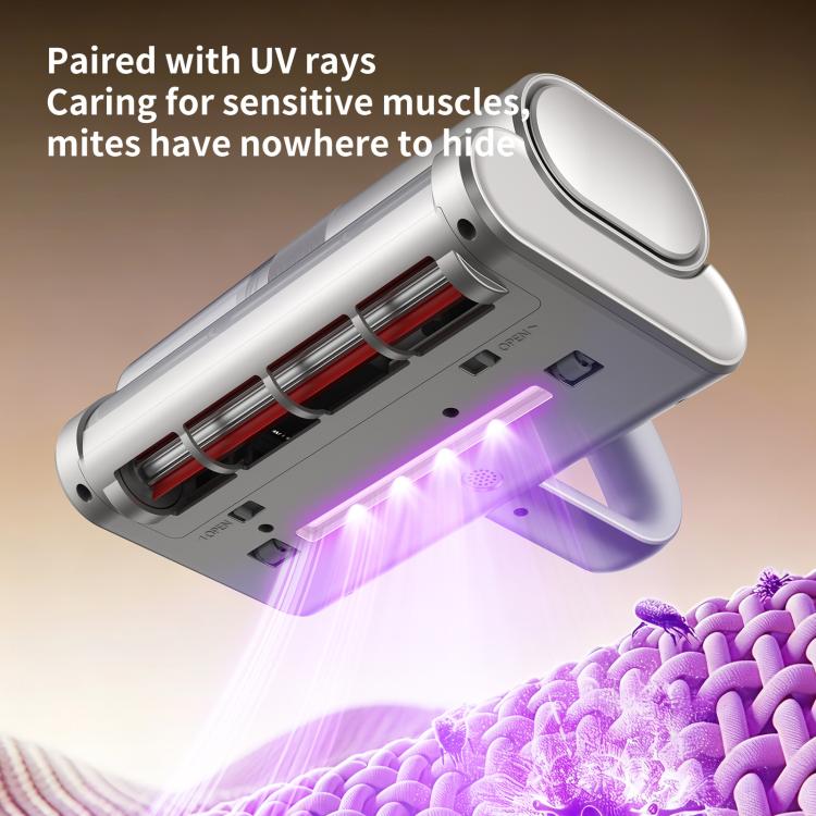 Cordless Mattress Vacuum Cleaner Bed Mite Remover with UV Light & High Frequency Beating(Silver) - British D'sire