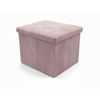 Corduroy Square Storage Box with Lid Elegant Organizer for Any Room - Silver - British D'sire