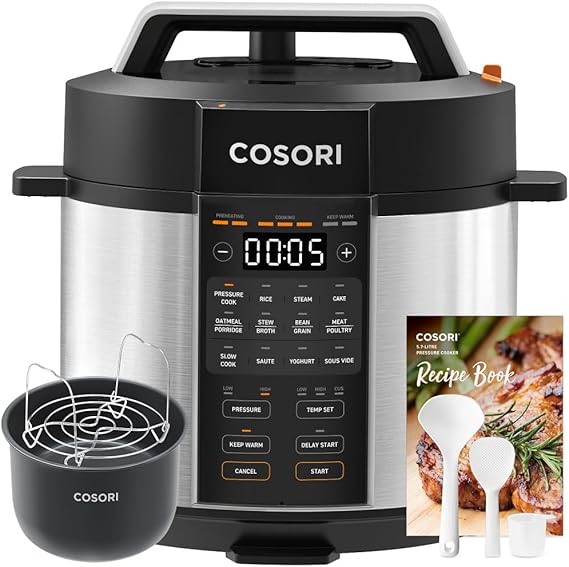 COSORI Pressure Cooker Electric 5.7L, Stainless Steel, 14 Functions(Slow&Rice Cooker, Sous Vide, Cake Maker, etc.), 70% Faster, Non - Stick, 65+ Recipes(Cookbook&Online) - Pressure Cooker - British D'sire Main image