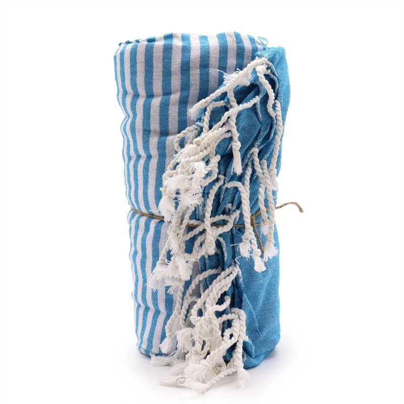 Cotton Pario Towel - 100X180 cm - Sky Blue - Cotton Pareo Throw - British D'sire