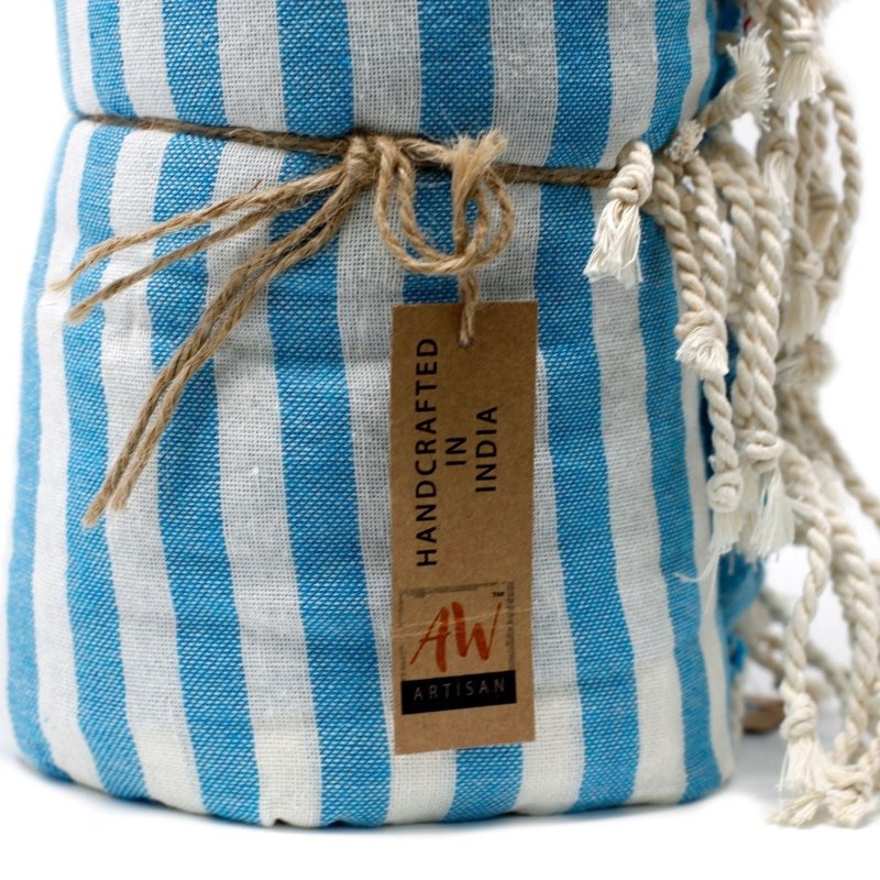 Cotton Pario Towel - 100X180 cm - Sky Blue - Cotton Pareo Throw - British D'sire