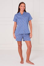 Cotton Printed Blue PJ Set With Shorts — Soft, Breathable & Effortlessly Stylish - Loungewear pjs - British D'sire