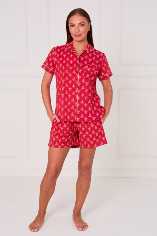 Cotton Printed PJ Set With Shorts — Comfortable, Stylish & Breathable - Loungewear pjs - British D'sire Main image