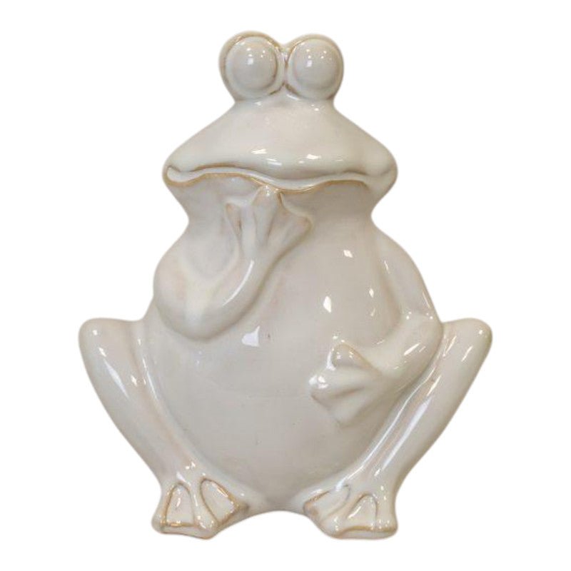 Cream Ceramic Wondering Frog - Figurines - British D'sire