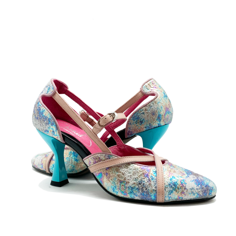 Crime - Pastel Snake Print/Turquoise - mermaid - High heel - British D'sire