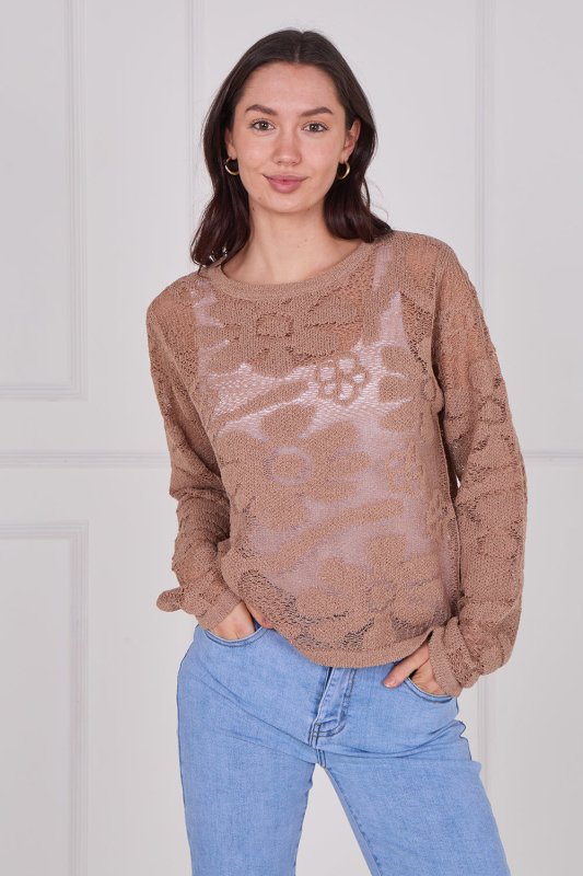 Crochet Long Sleeve Top - Jumper - British D'sire