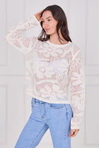 Crochet Long Sleeve Top - Jumper - British D'sire