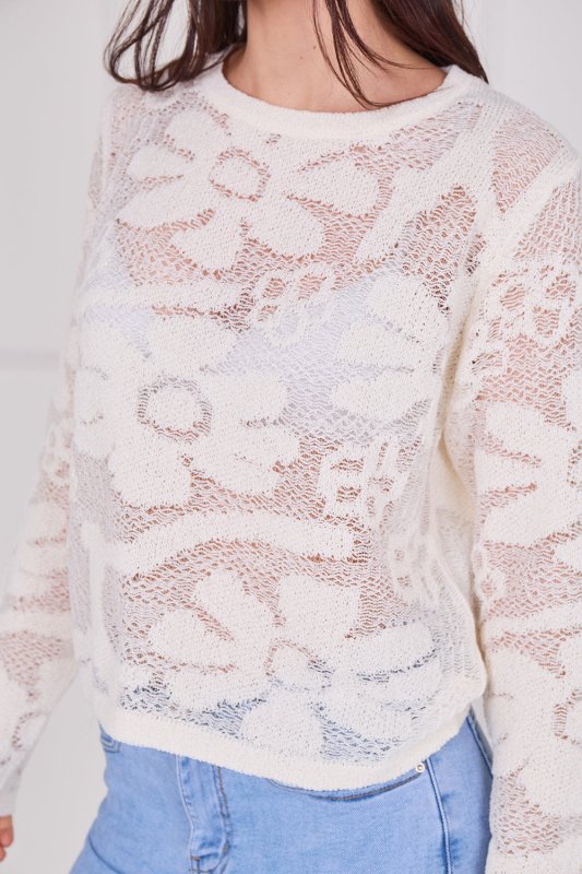 Crochet Long Sleeve Top - Jumper - British D'sire