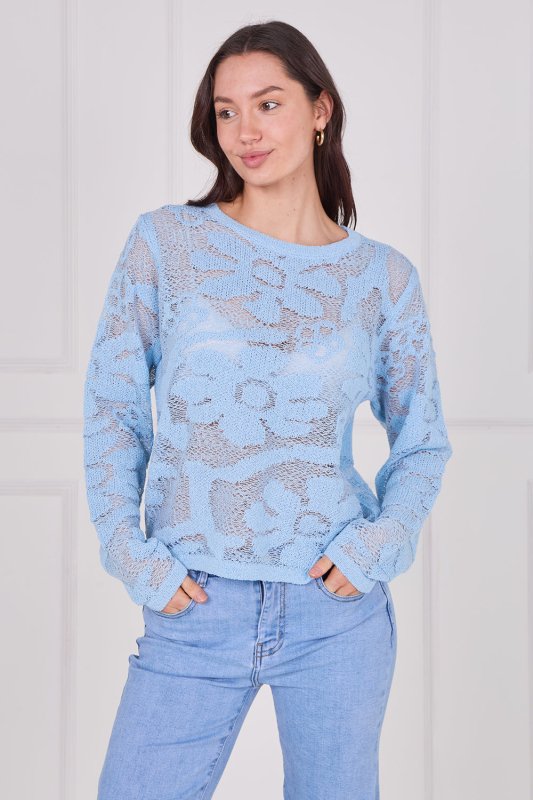 Crochet Long Sleeve Top - Jumper - British D'sire