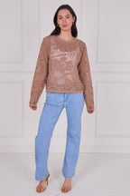 Crochet Long Sleeve Top - Jumper - British D'sire