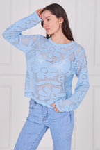 Crochet Long Sleeve Top - Jumper - British D'sire